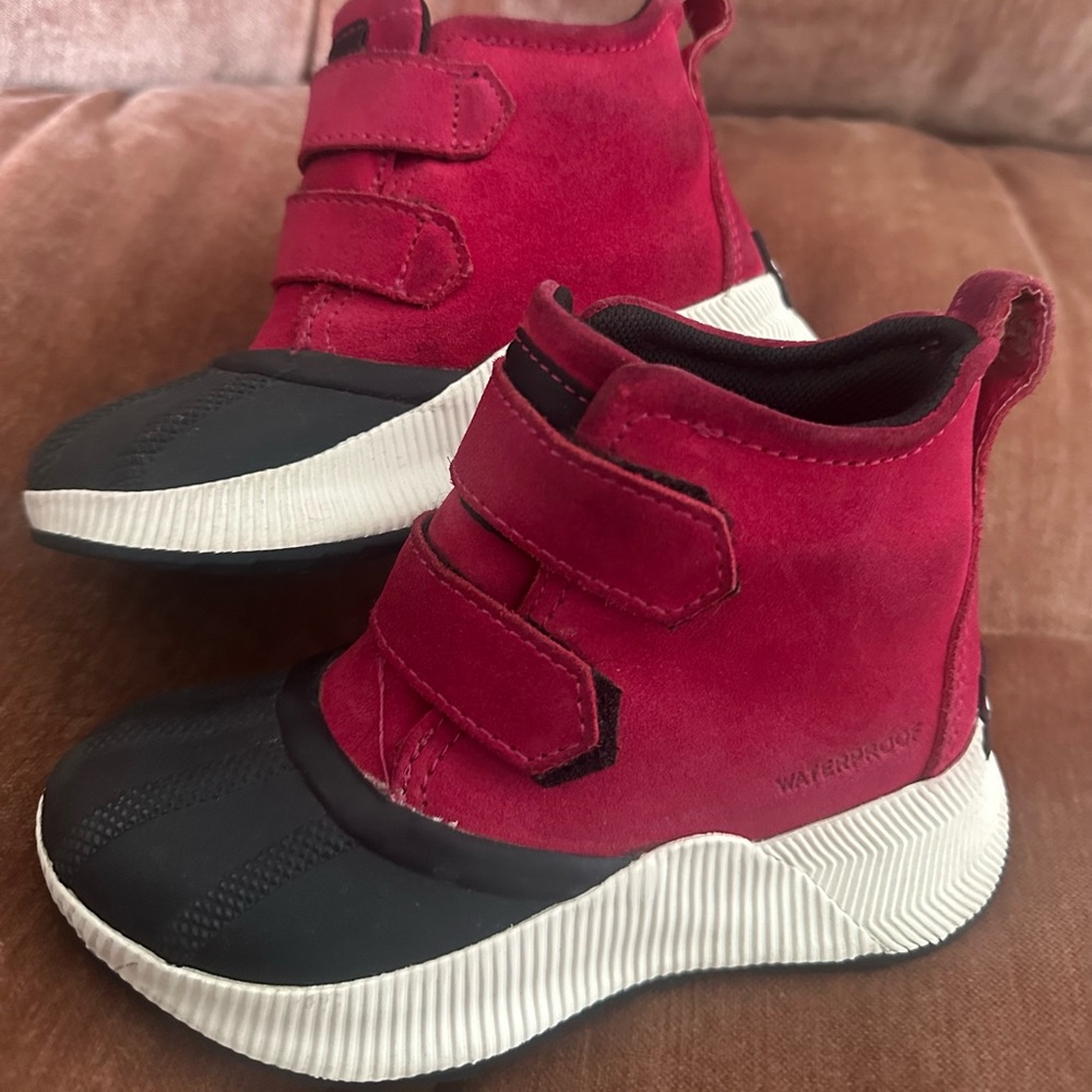 Sorel Kids Red and Black Waterproof Boots